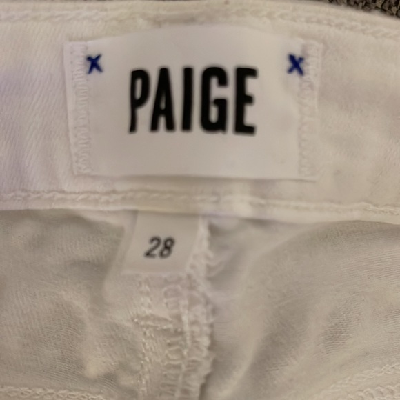 Paige Verdugo Ankle Raw Hem Jeans with Knee Holes - Picture 4 of 5